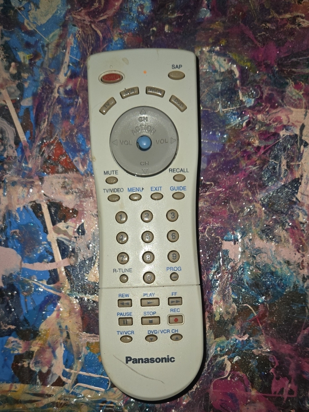 Panasonic Off-White Remote with Blue Accent